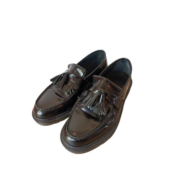 Dr Martens Adrian Tassel Loafers Black Patent Leather Fringe Platform main image 7